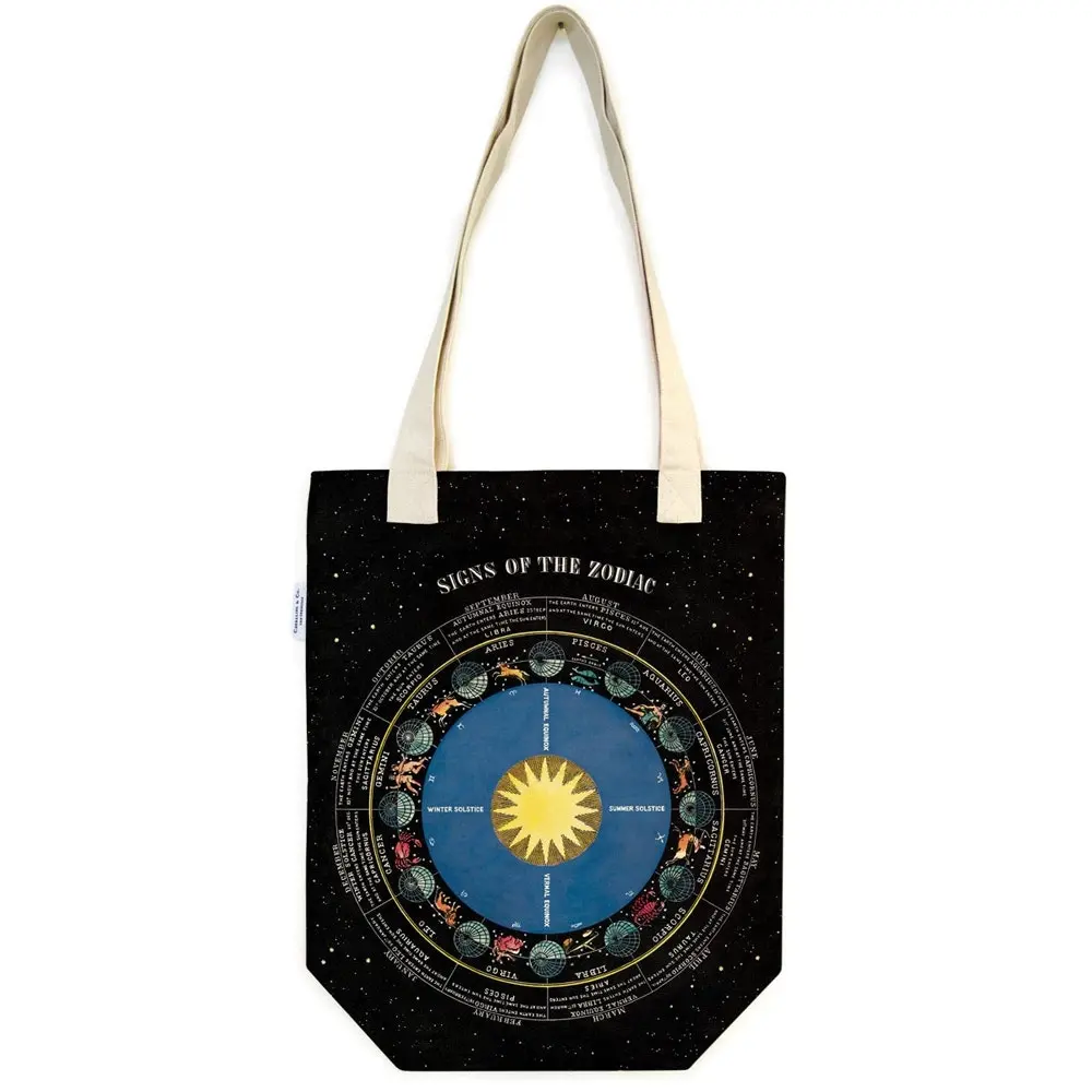 Cavallini Cotton Tote Bag Travel/Shopping Carry All Handbag 33x40cm Zodiac