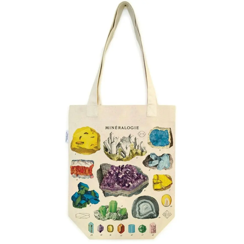 Cavallini Cotton Tote Bag Travel/Shopping Carry Handbag 33x40cm Mineralogy