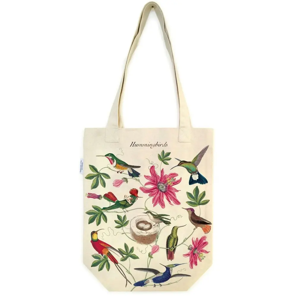 Cavallini Cotton Tote Bag Travel/Shopping Carry Handbag 33x40cm Hummingbirds