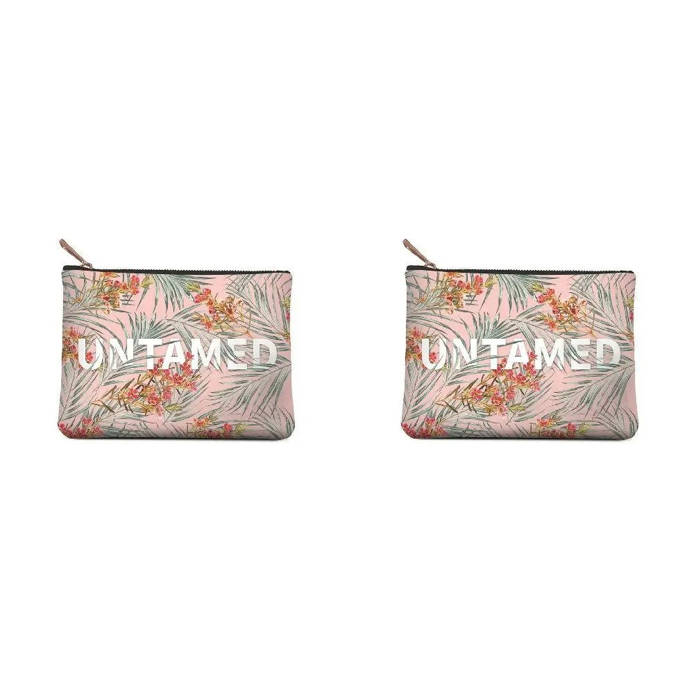 2x Studio Oh Women's Zippered Pouch Carry Coin Purse Wallet 11x8cm Sml Untamed