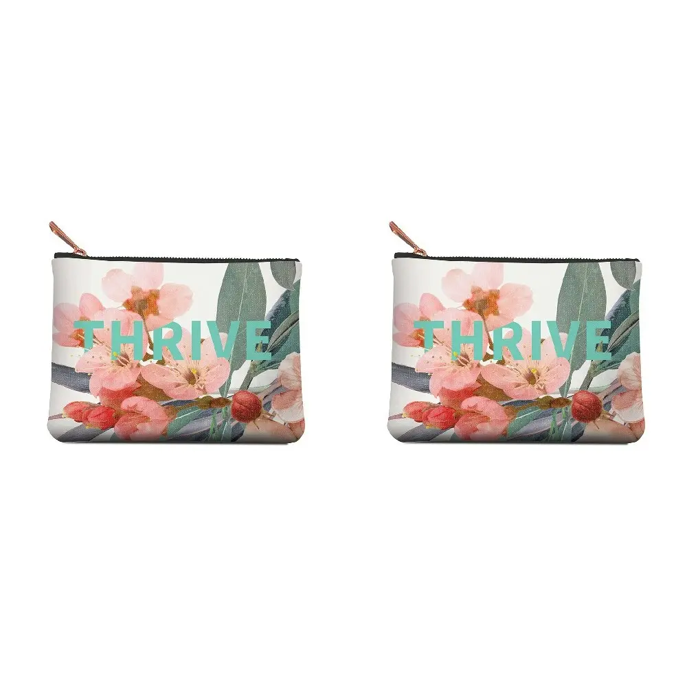 2x Studio Oh Women's Zippered Pouch Carry Coin Purse Wallet 19x14cm Med Thrive