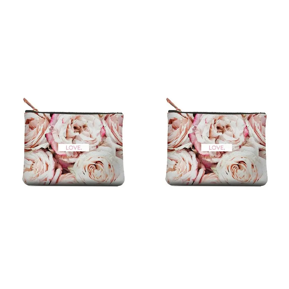 2x Studio Oh Women's Zippered Pouch Coin Purse Wallet 19x14cm Medium Rosette