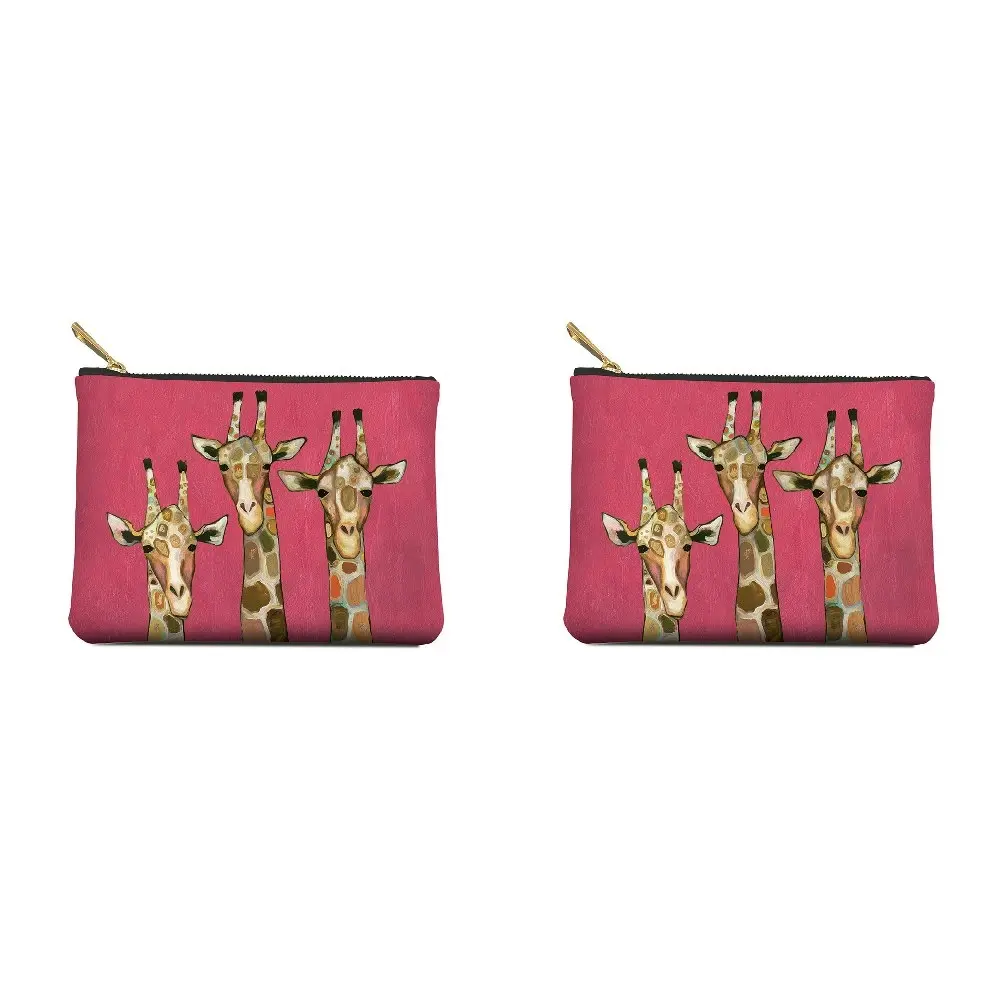 2x Studio Oh Women's Zippered Pouch Coin Purse Wallet 19x14cm Medium Giraffe