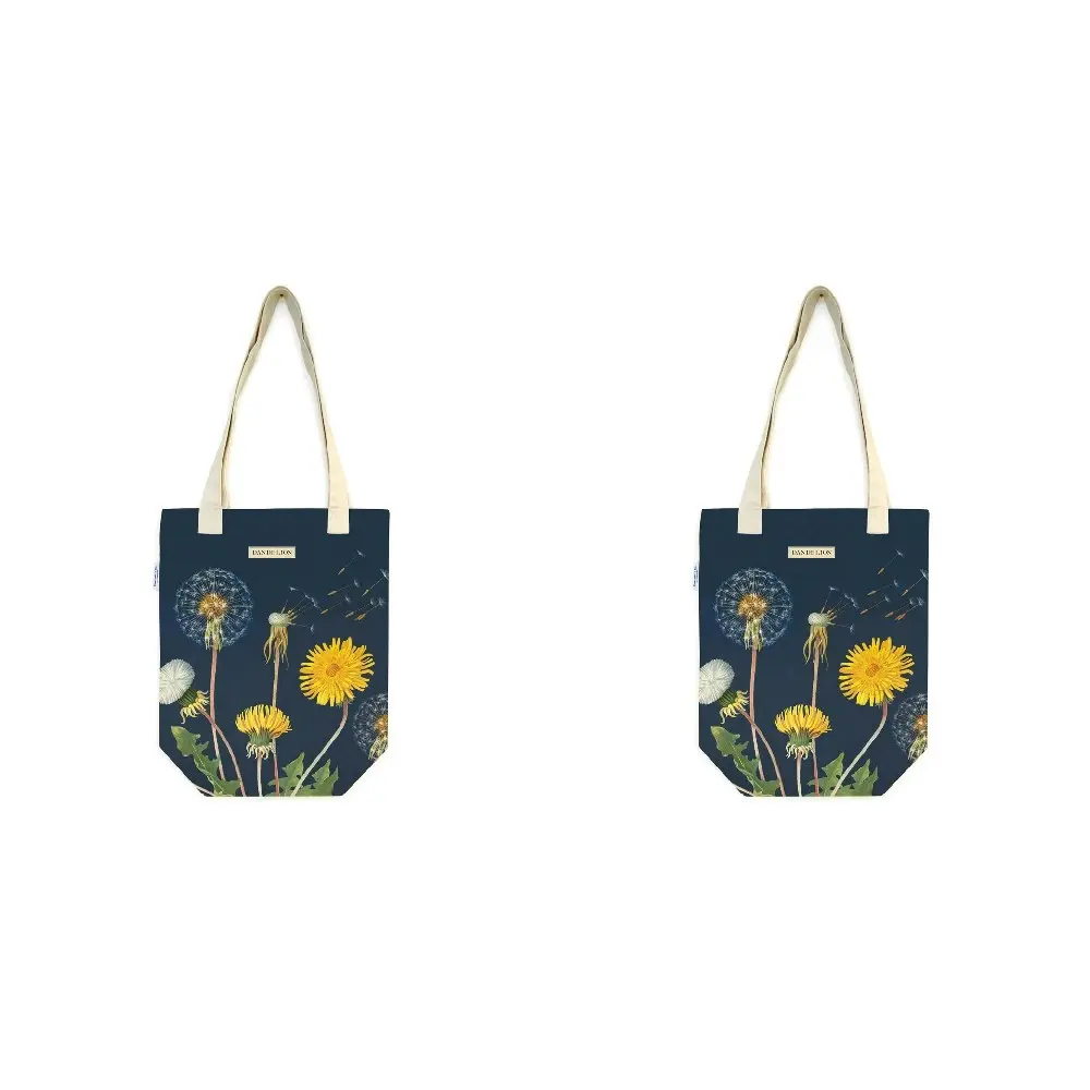 2x Cavallini Cotton Tote Bag Travel/Shopping Carry Handbag 33x40cm Dandelion