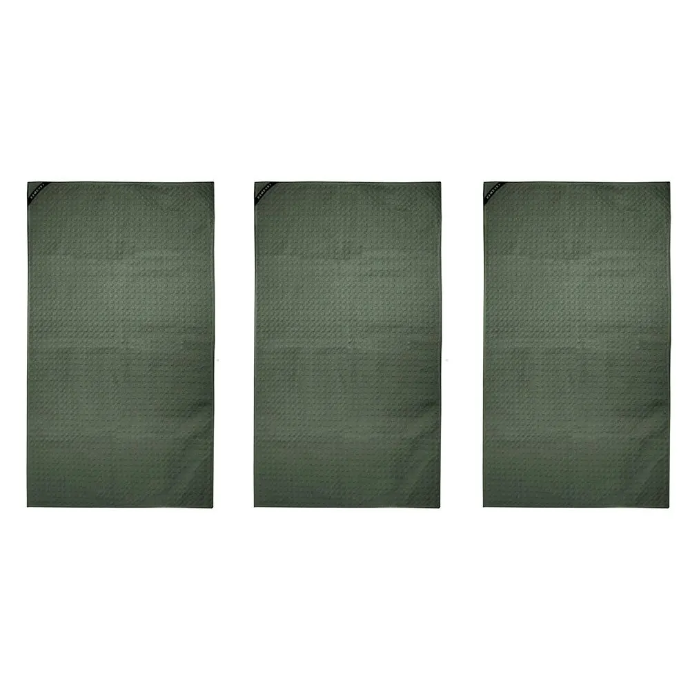 3x Bambury Matrix Workout Microfibre Gym Towel Small Moss 40 x 70cm Knitted