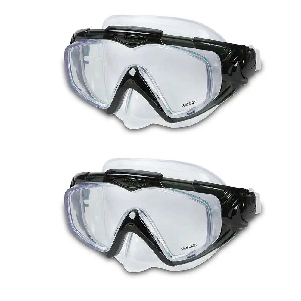 2x Intex Aqua Flow Sport Silicone Aqua Snorkel Mask Swimming Goggles 14y+ Asst.