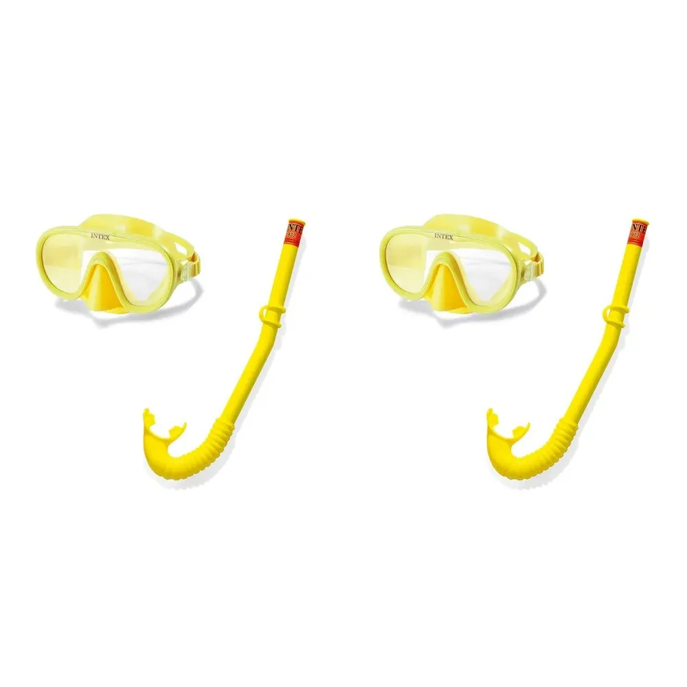 2x Intex Aqua Flow Play Adventurer Swim Snorkeling Snorkel/Goggles Kids 8y+ YL