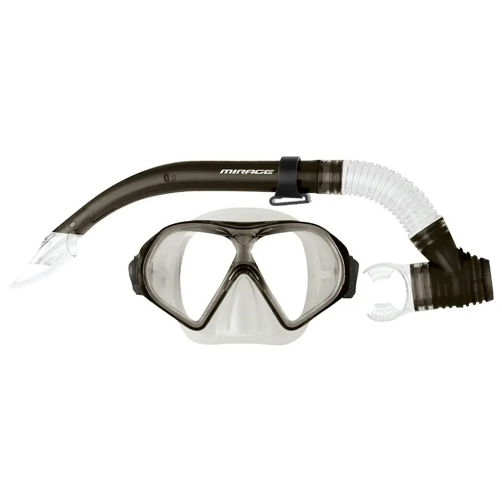 Mirage Tropic Silitex Underwater Swimming Mask and Snorkel Adult Smoke