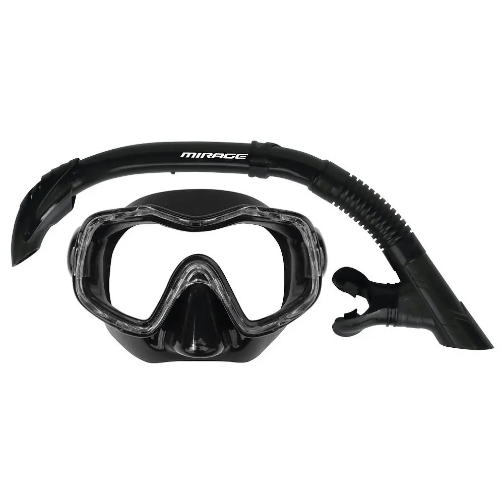 Mirage Raven Silicone Underwater Swimming Mask and Snorkel Junior Black