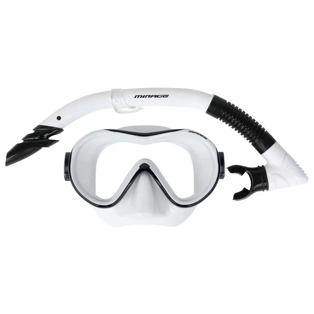 Mirage Phantom Silicone Mask and Snorkel Underwater Swimming Set Adult White