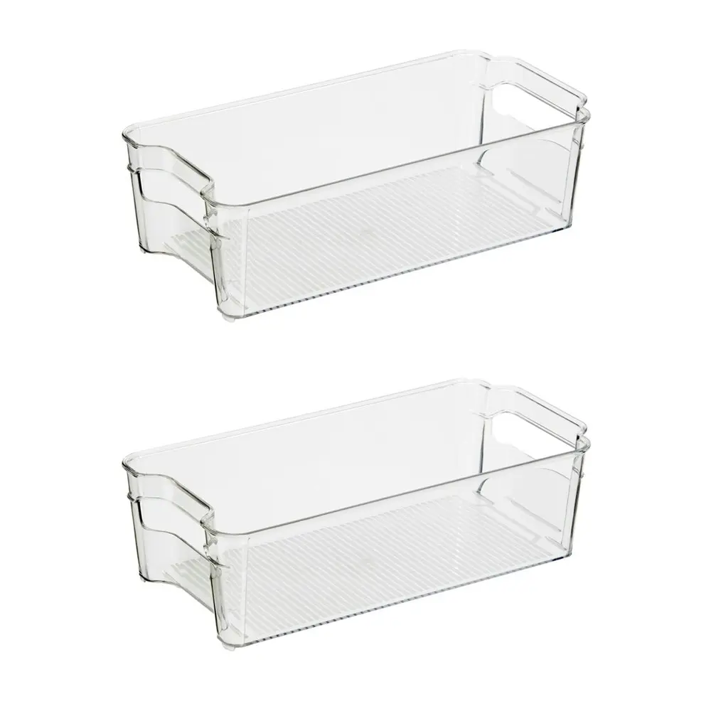 2x Oggi 32cm Stackable Storage Bin Home/Kitchen Food/Snack Organiser w/ Handles