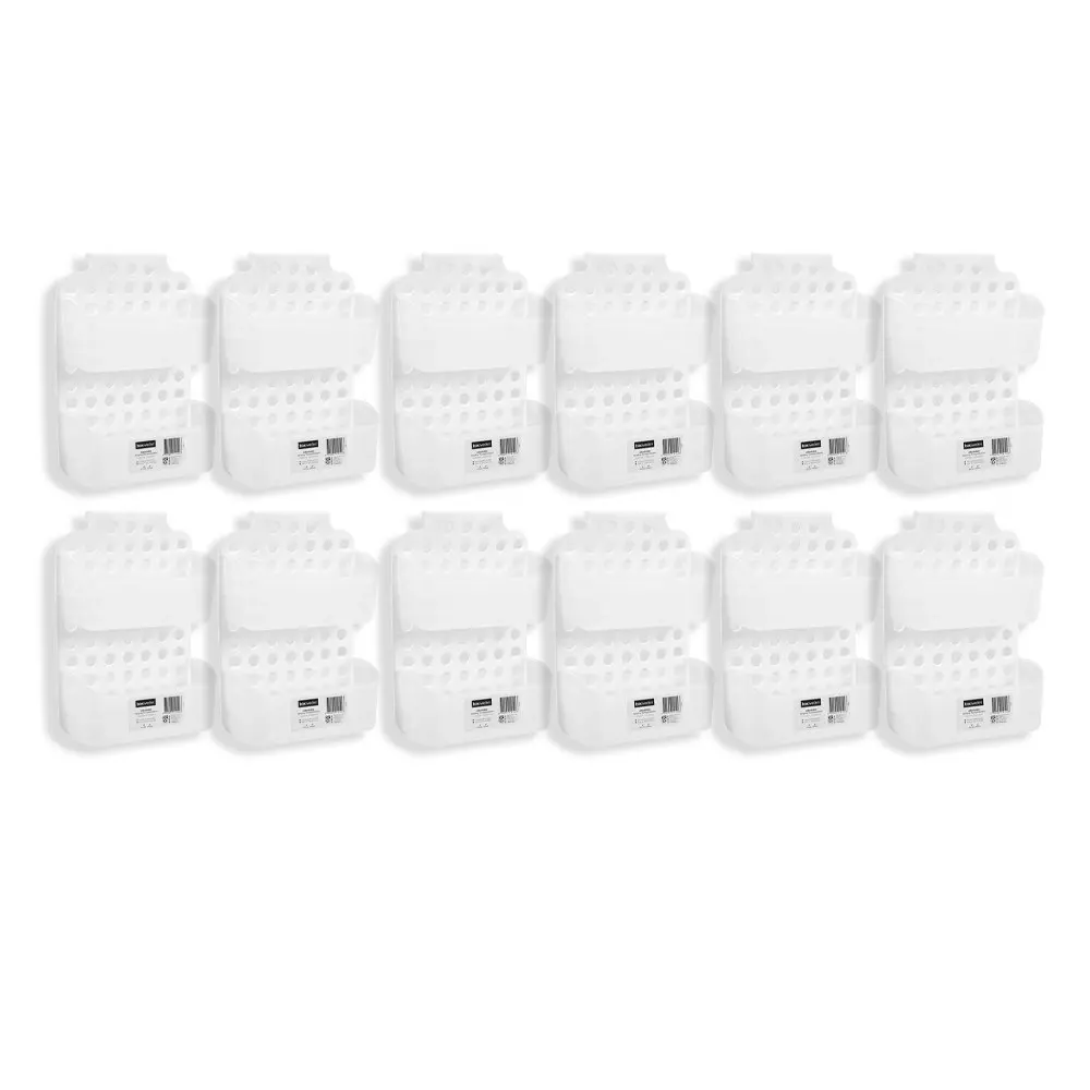 12x Boxsweden Bathroom Hanging Storage Basket Adjustable Organiser 25x37cm White