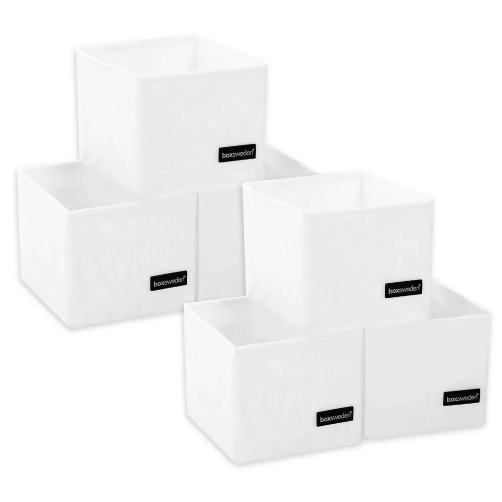 2x 3PK Boxsweden Kloset 14cm Storage Cube Wardrobe/Closet Square Organiser White