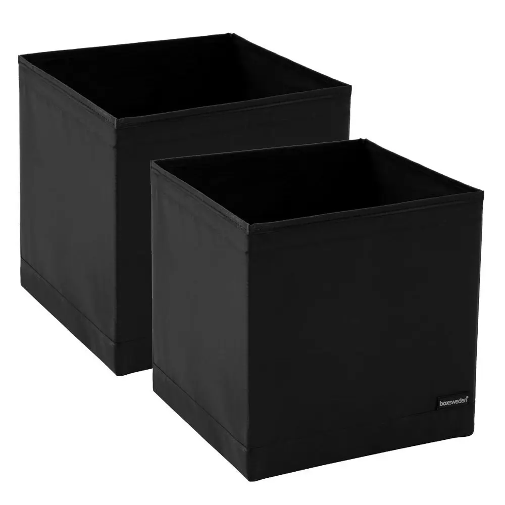 2x Boxsweden 28cm Kloset Storage Cube Square Wardrobe/Closet Home Organiser BLK