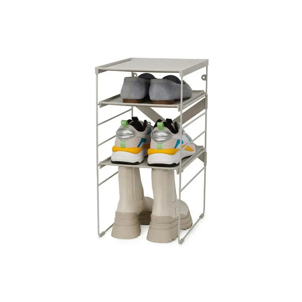 Joseph Joseph Level Adjustable Single Shoe Rack Steel 51cm Storage Shelf Ecru