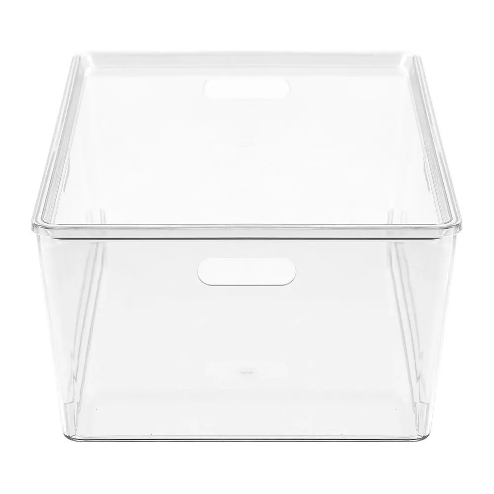 Boxsweden Crystal Tidy Box 52cm/24L Storage w/ Lid Stackable Organiser Clear