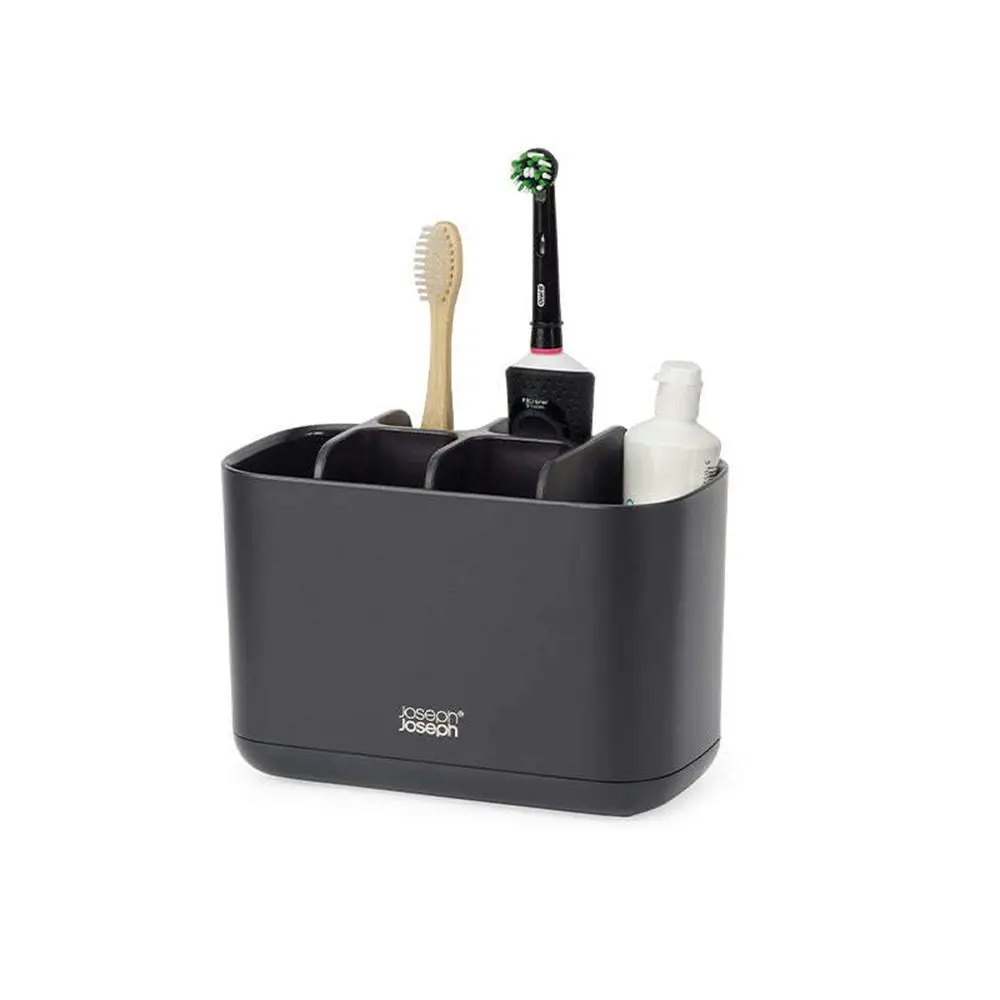 Joseph Joseph EasyStore Toothbrush Caddy Holder 17cm Large Storage Matt Black