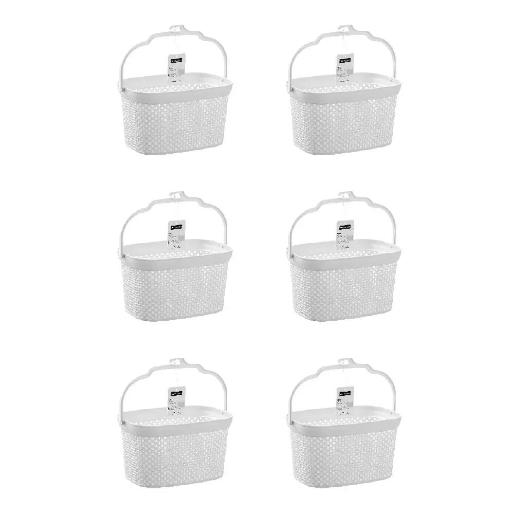 6x Boxsweden Aero Peg Carry Basket Storage Organiser w/ Handle 23.5x14.5cm Asst