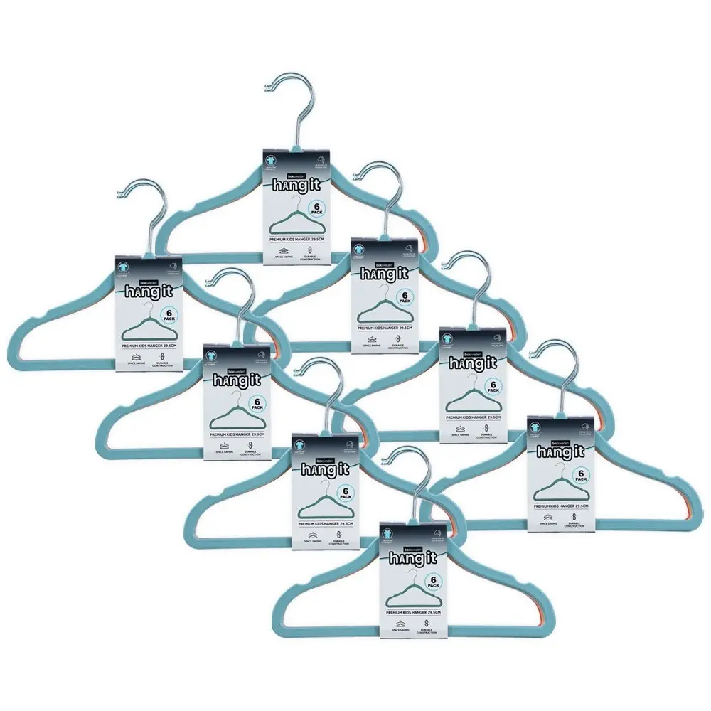 48pc Boxsweden Hangit Space Saver Childrens/Kids Clothes Hanger 29.5cm Assorted