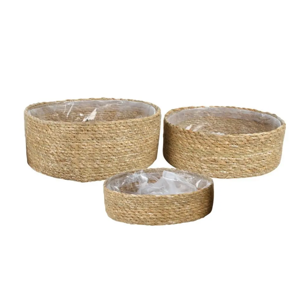 3pc Maine & Crawford Chaka 20/22/25cm Seagrass Basket Storage Organiser Natural