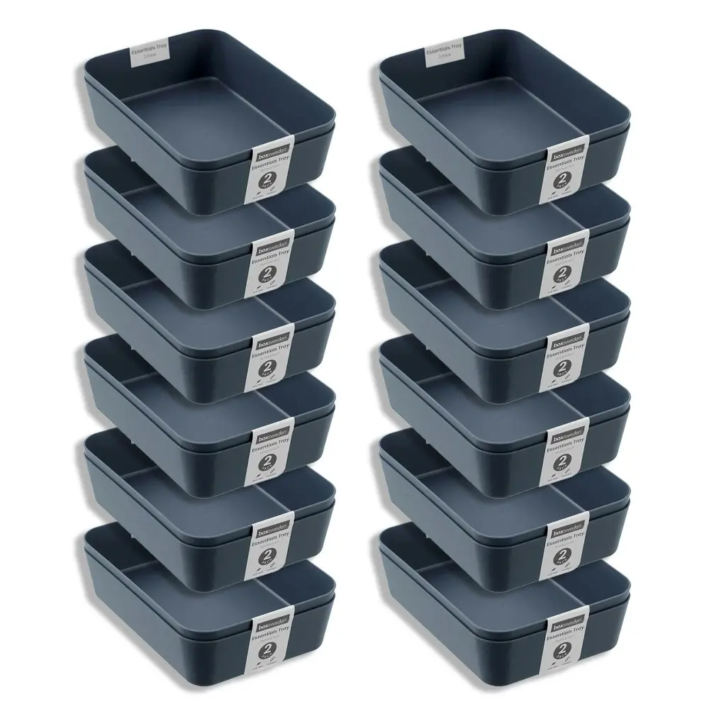 12x 2PK Boxsweden Essentials 18x13cm Sort Tray Organiser Storage Rectangle Asst