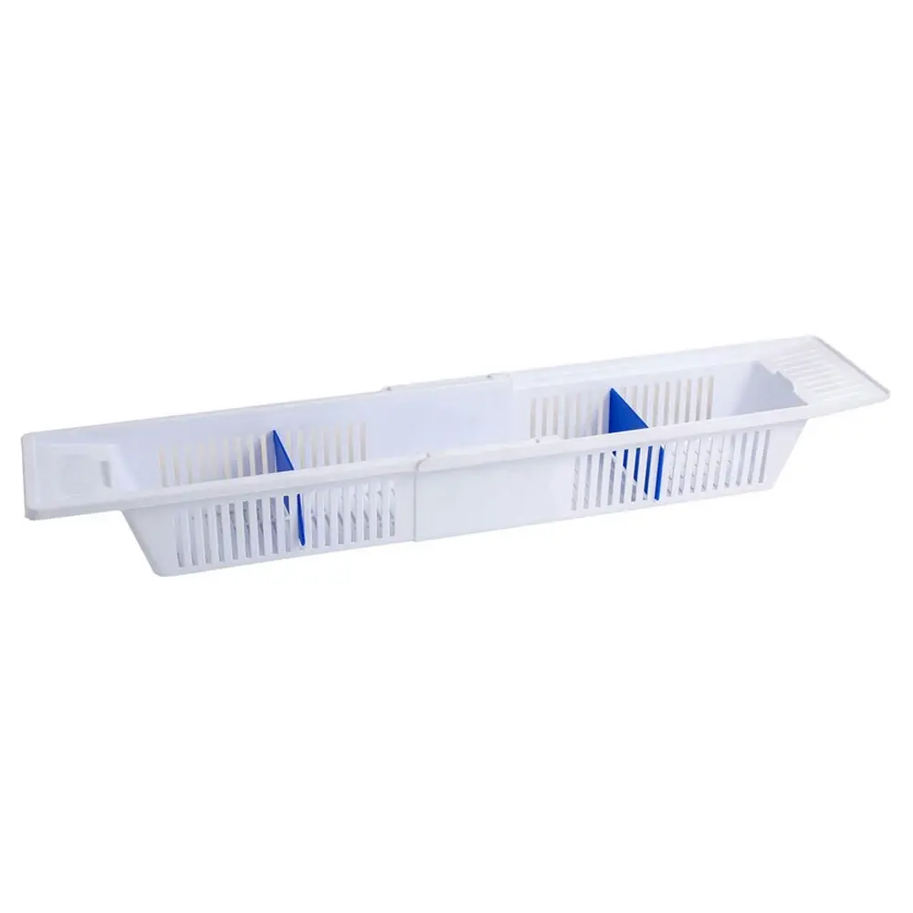 Hello Sunshine Extendable 57.5-80cm Divided Bath Tub Storage Caddy White