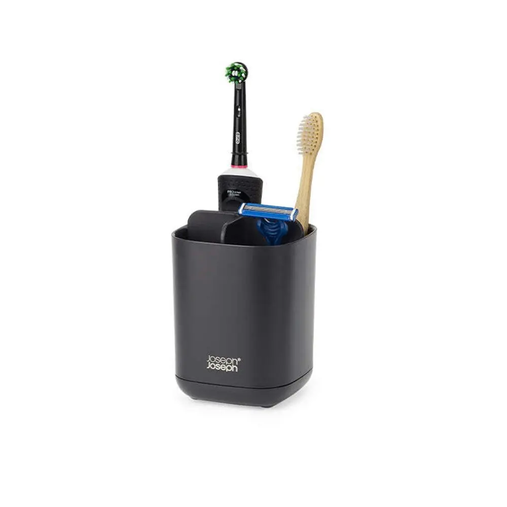 Joseph Joseph EasyStore Toothbrush Caddy 13cm Bathroom Organiser Matt Black