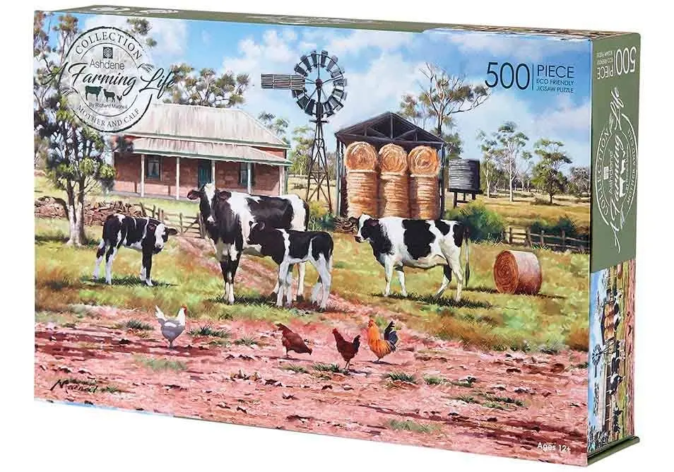 Ashdene 500-Piece Jigsaw Puzzle A Farming Life Mother & Calf