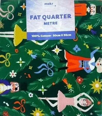 Christmas Print Cotton Fat Quarters, Green Ballerina Soldiers - 50cmx55cm