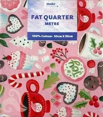 Christmas Print Cotton Fat Quarters, Multi Breakfast Time - 50cmx55cm