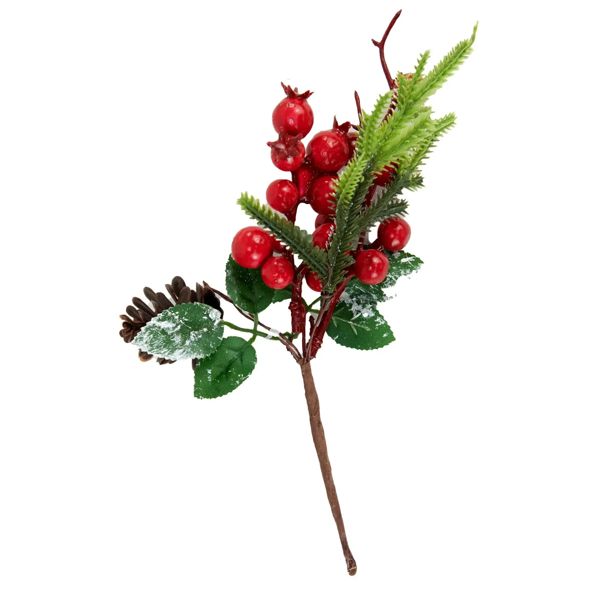 Christmas Picks with Red Berries, 23cm