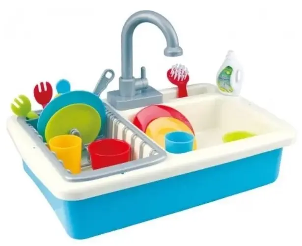 Playgo Wash-Up Kitchen Sink with 20 Accessories