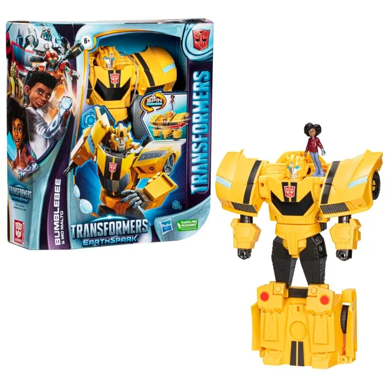 Transformers EarthSpark Spin Changer Bumblebee and Mo Malto