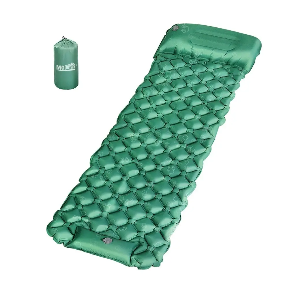 Mountview Sleeping Pad Inflatable Mattress Camping Mat Air Bed Single Pillow 6CM