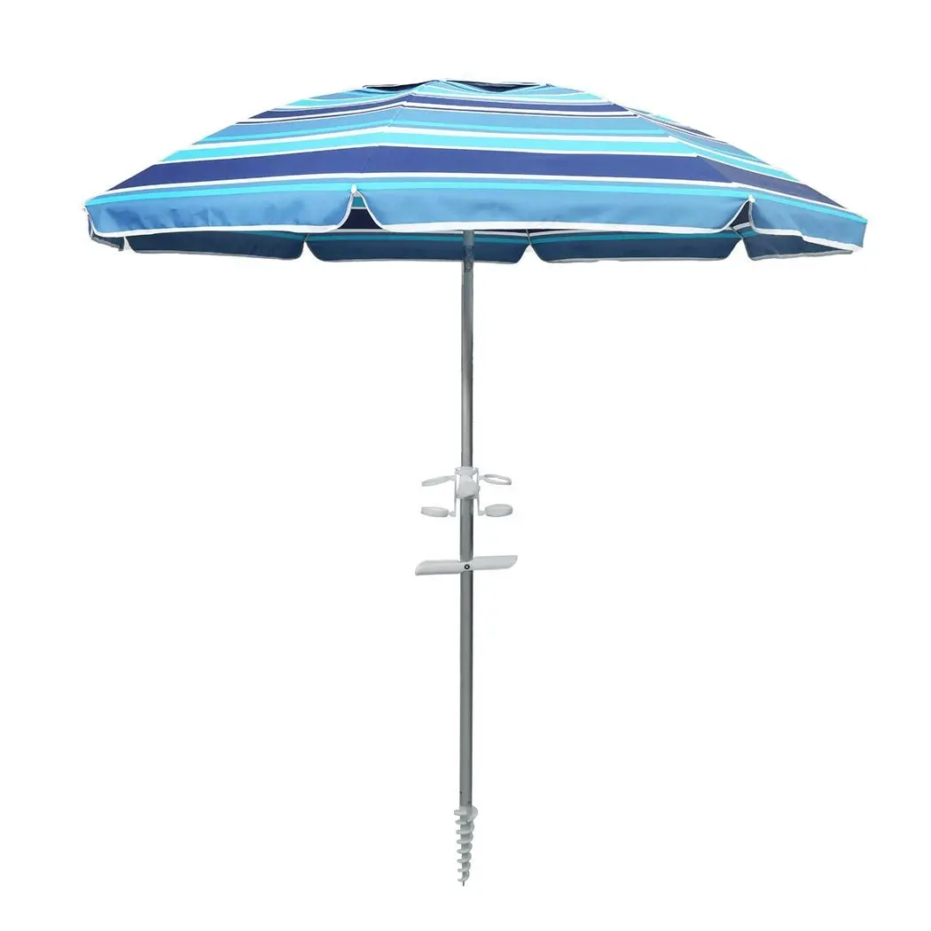 Centra 2M Outdoor Beach Umbrella Tilting Patio Tropical Sun Shelter Parasol Blue