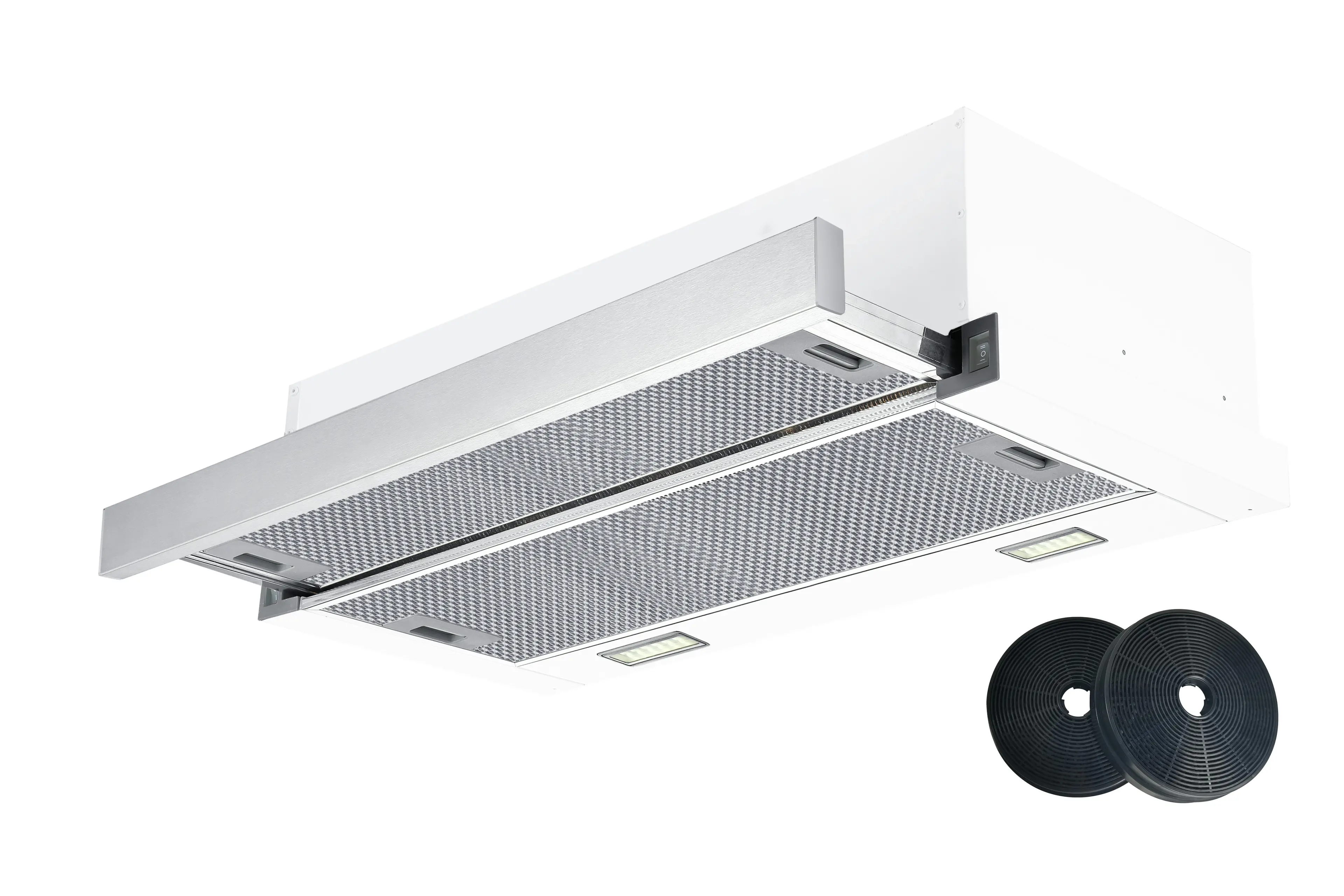 Trinity 90cm Slide-out Rangehood Built-in White Painted