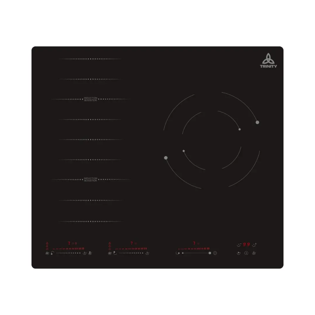 Trinity 60cm Built-in Combo Cooktop 3 Heating Extra Large Zones 2 Induction 1 Ceramic