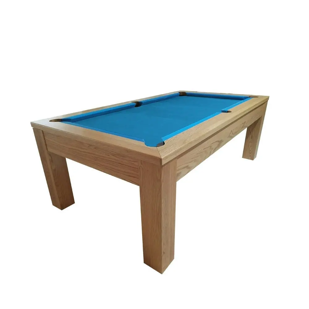 QUESLA P4 7FT Slate Pool Snooker Table Billiards Table Straight Leg - Oak&Blue