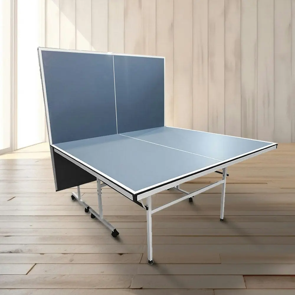 SPINIX Rollaway 13mm Indoor Table Tennis Ping Pong Table With Free Accessories - Bue Top