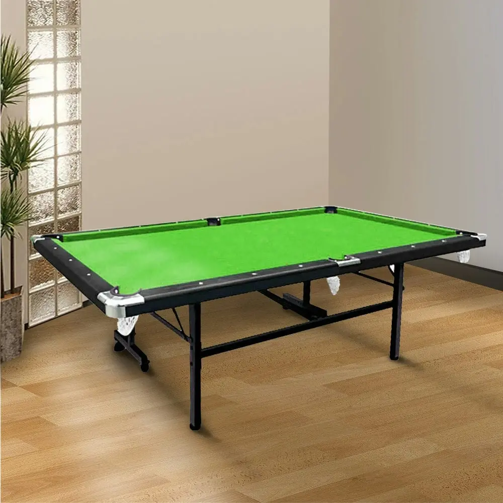 CUETIQ 7FT Foldable Pool Table Billiard Table Free Accessory For Small Room - Green Felt