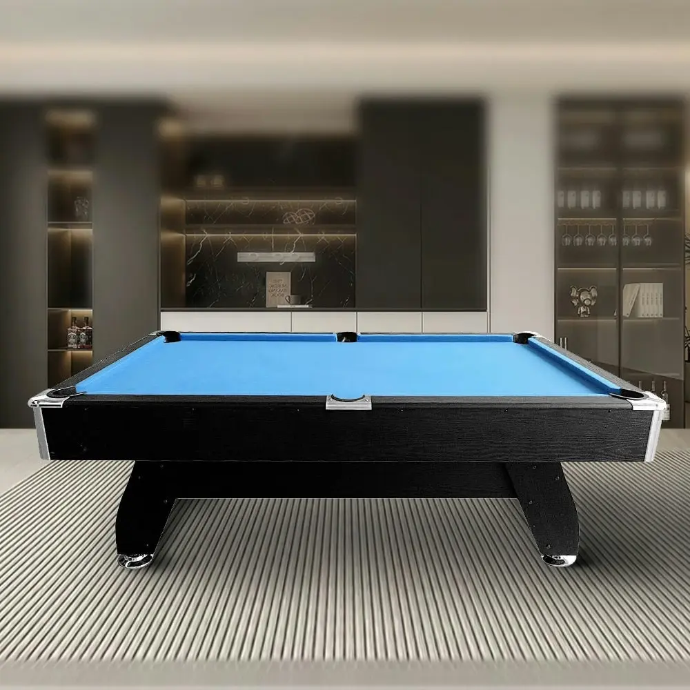 CUETIQ MDF 7FT Pool Snooker Billiard Table With Accessories - Blue Felt