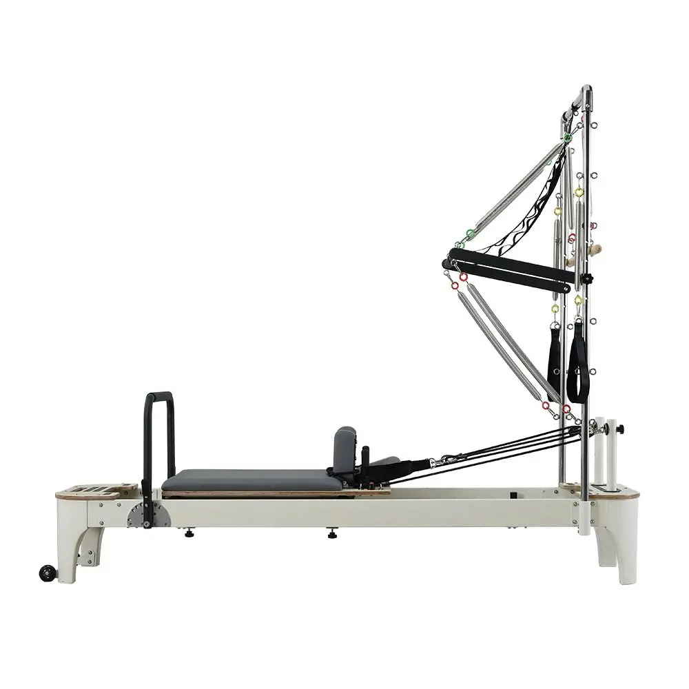 COREVA MN-012 Oak Frame Pilates Reformer Multifunctional Home Gym Train Equipment Machine - Gray