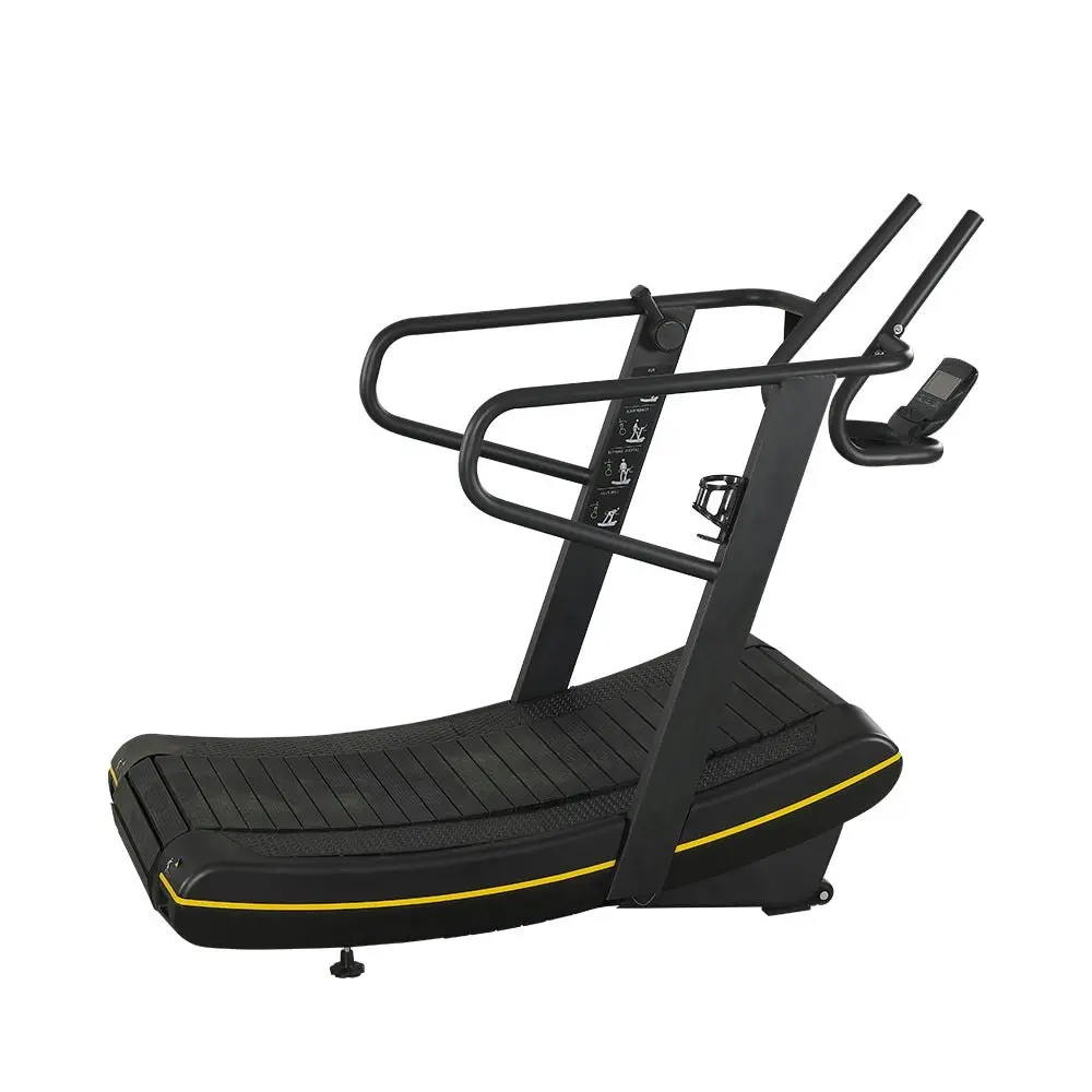 FITPRO BS005 8 Levels Magnetic Resistance Adjustment Manual Treadmill Home Gym Train Equipment Machine - Black&Yellow