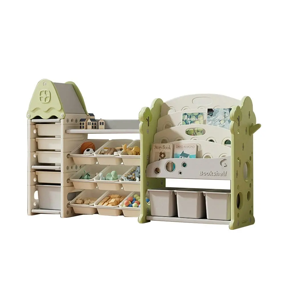 LIVARA Multifunctional C - Toy Storage Rack Bookshelf - Green