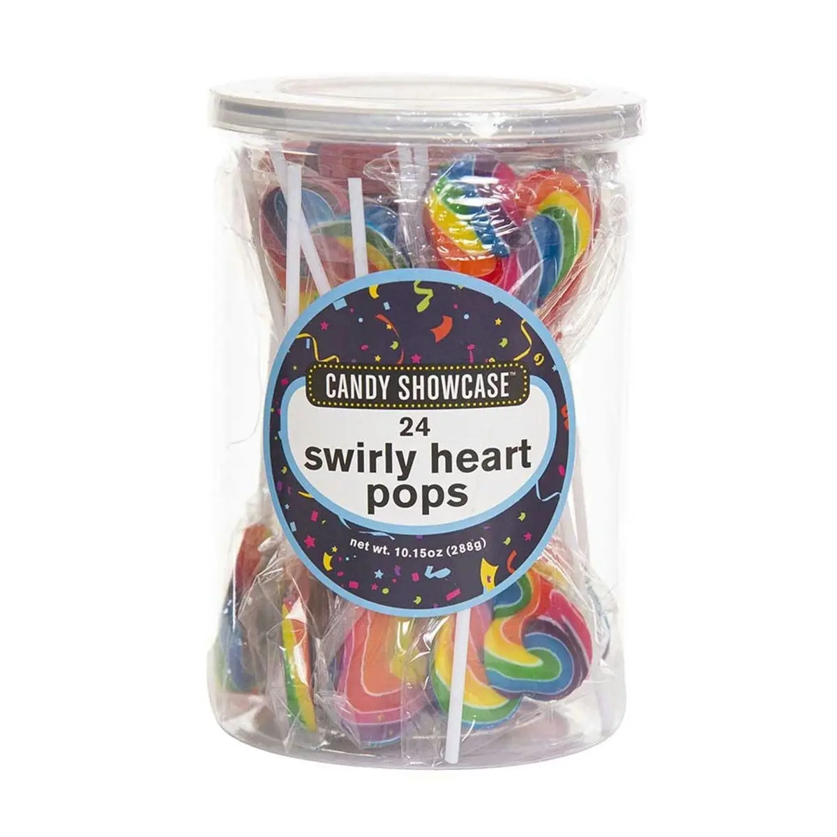 Swirl Rainbow Heart Lollipops 12g