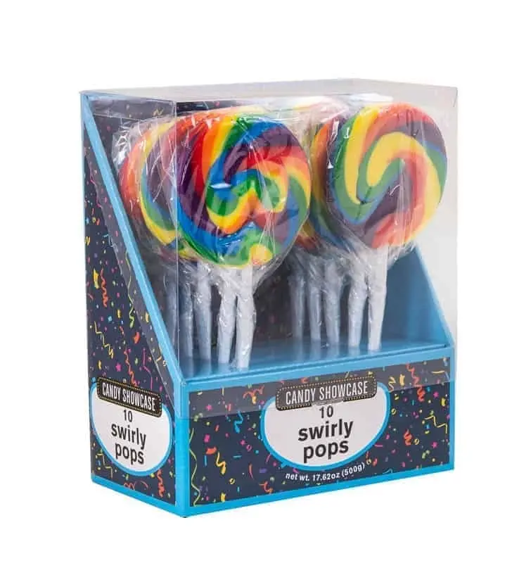 Candy Show Case Swirly Pops Rainbow