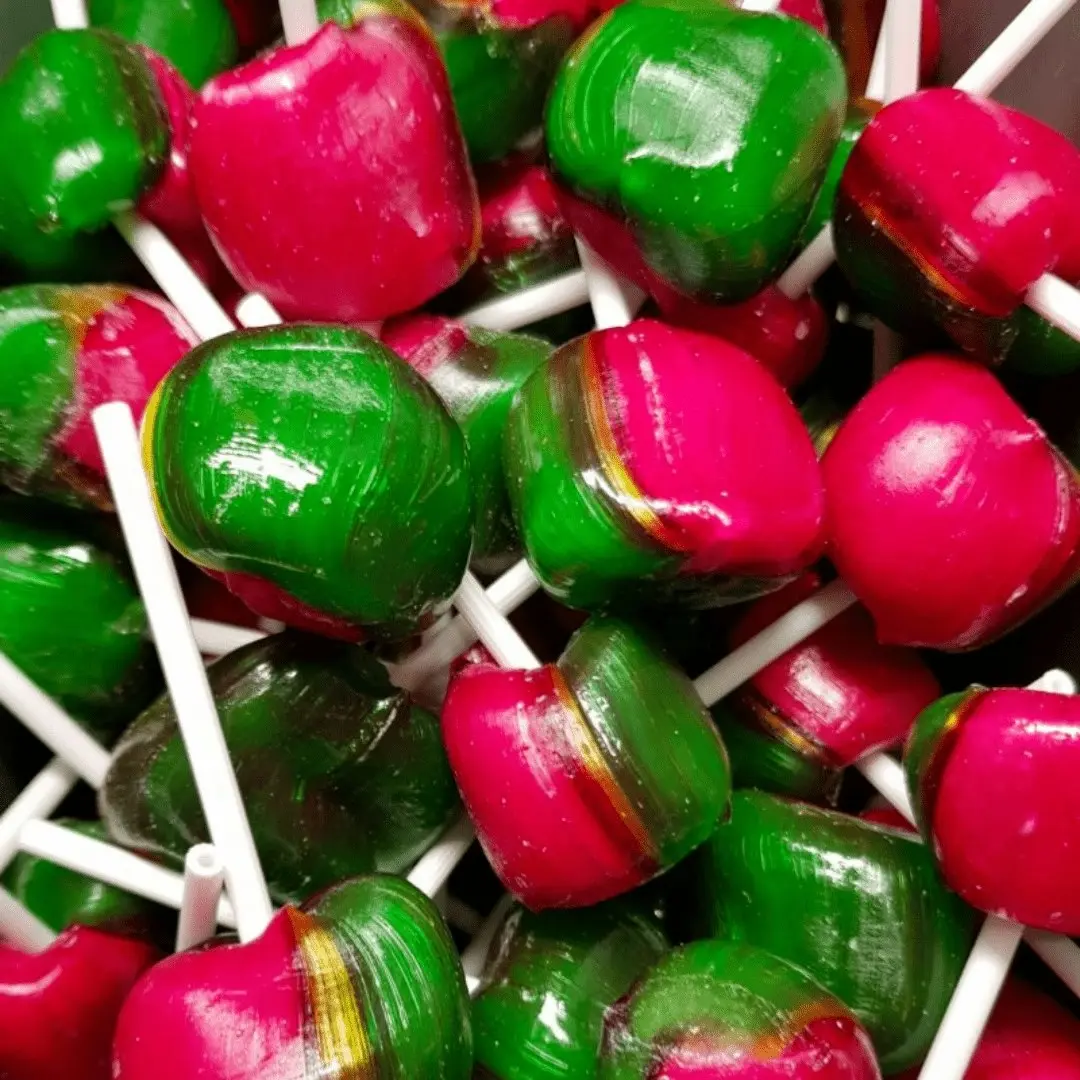 Rosy Apple Lollipops