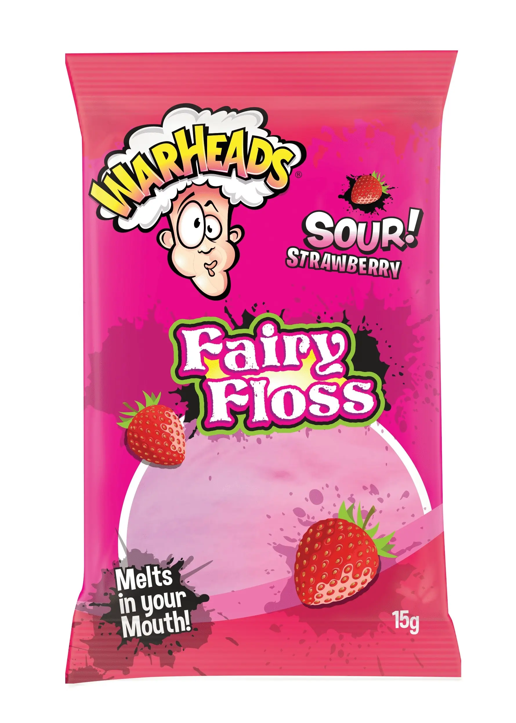 Warhead Fairy Floss - Sour Strawberry