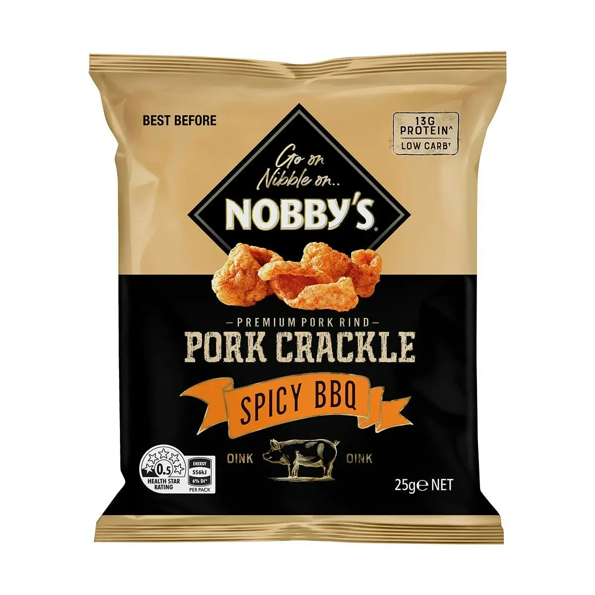 Nobby's Pork Crackle Spicy Bbq 25g