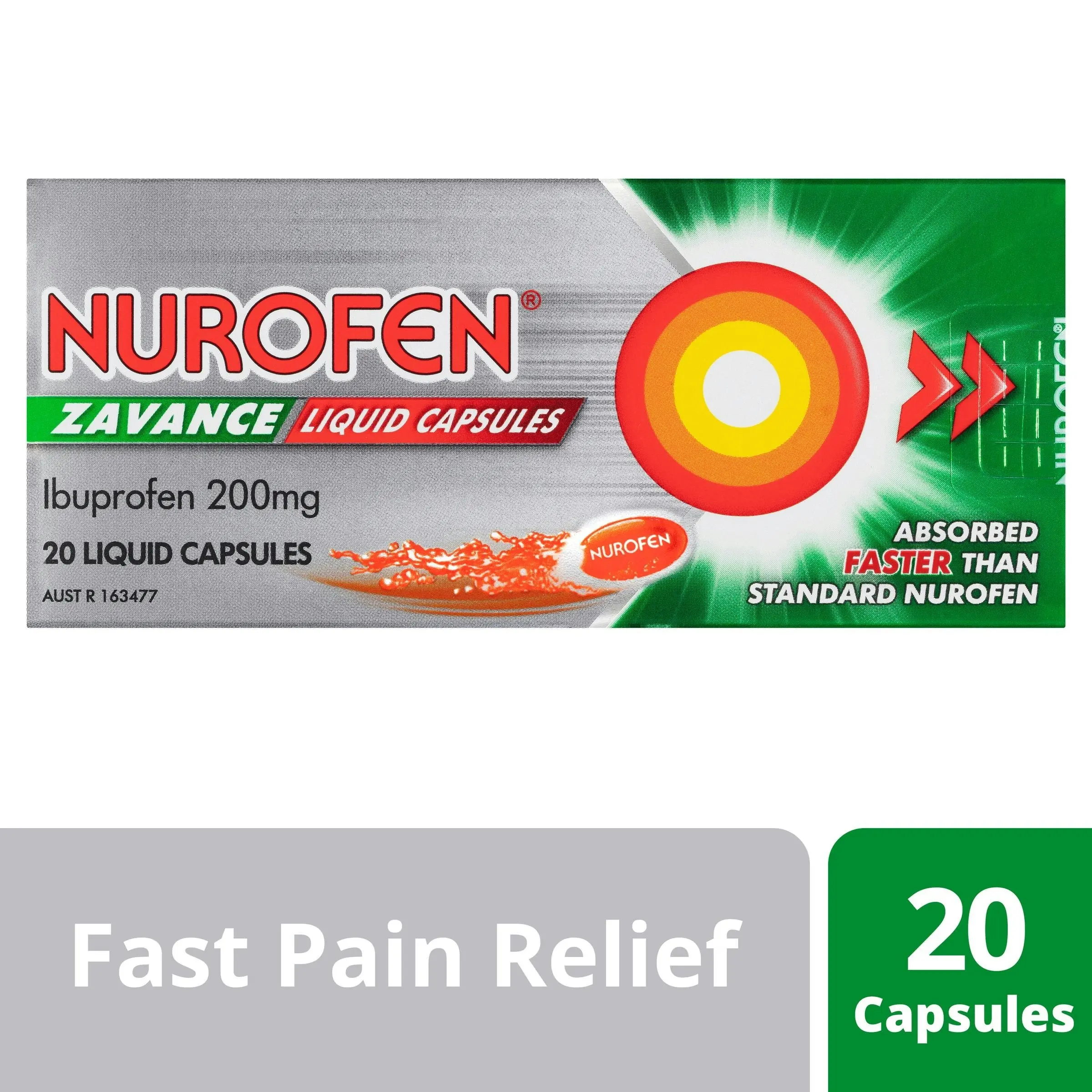 Nurofen Zavance 200mg Ibuprofen 20 Liquid Capsules